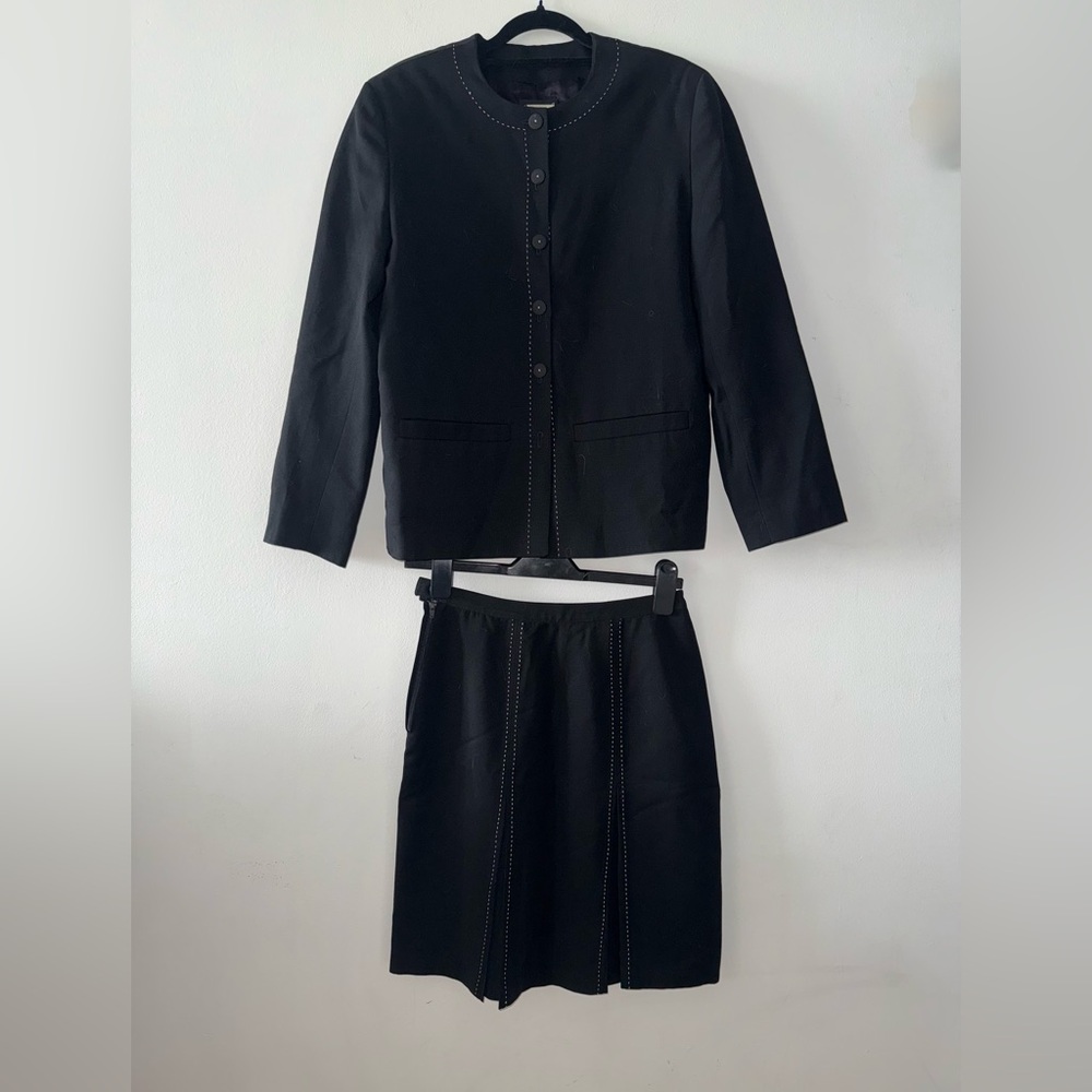 Agnes B. Black Early Mid 2010’s Black Skirt Suit Set